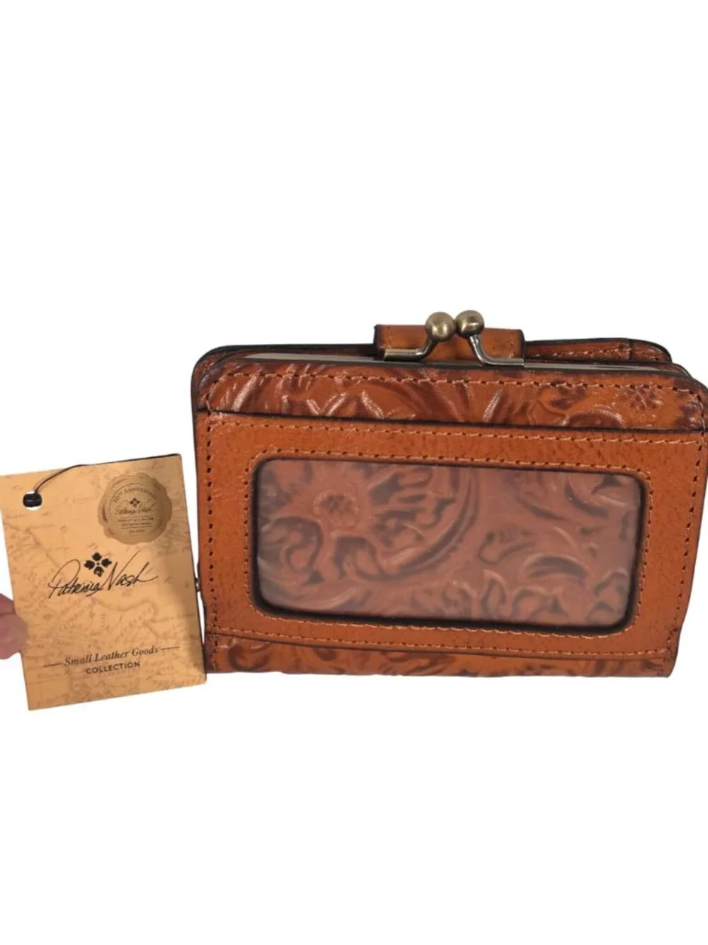 Patricia Nash Burnished Leather Embossed Iberia Wallet W/ RFID Protection